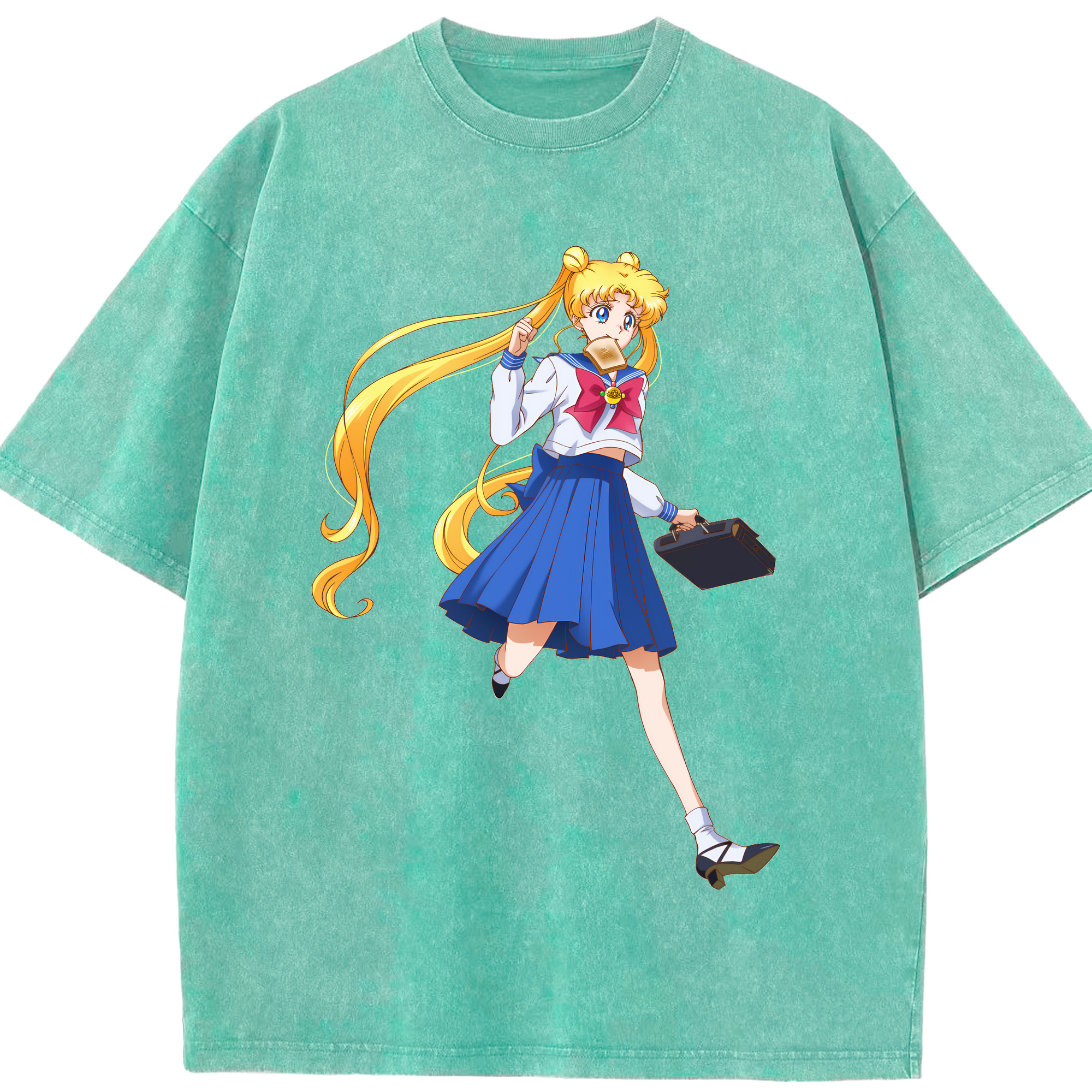 （画像用） 美少女戦士セーラームーン 愛野 美奈子 あいの みなこ Sailor Moon Aino Minako 綿100% ヴィンテージ風 半袖Tシャツ（フロントプリント）